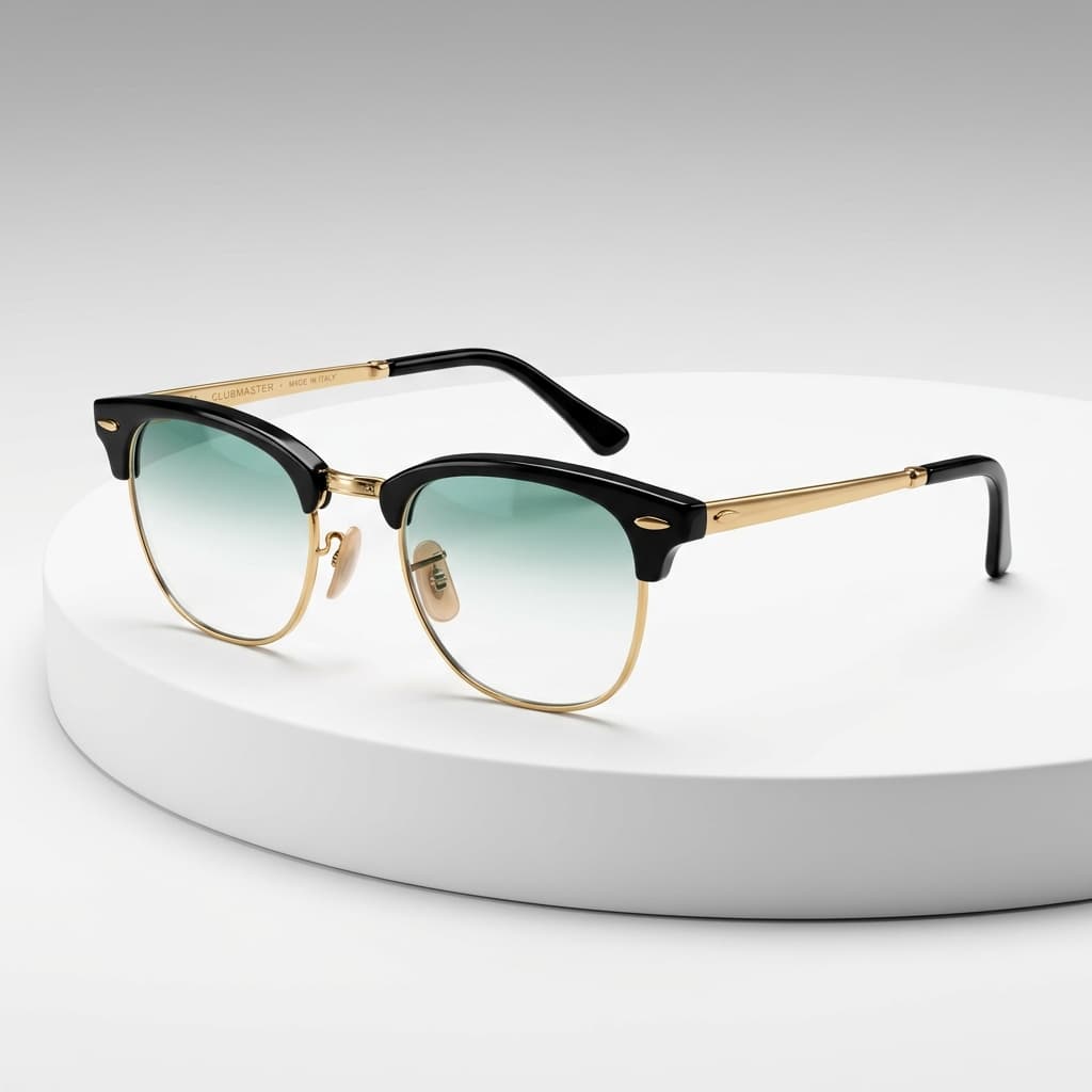 Teste · Clubmaster dourado, cor dourado